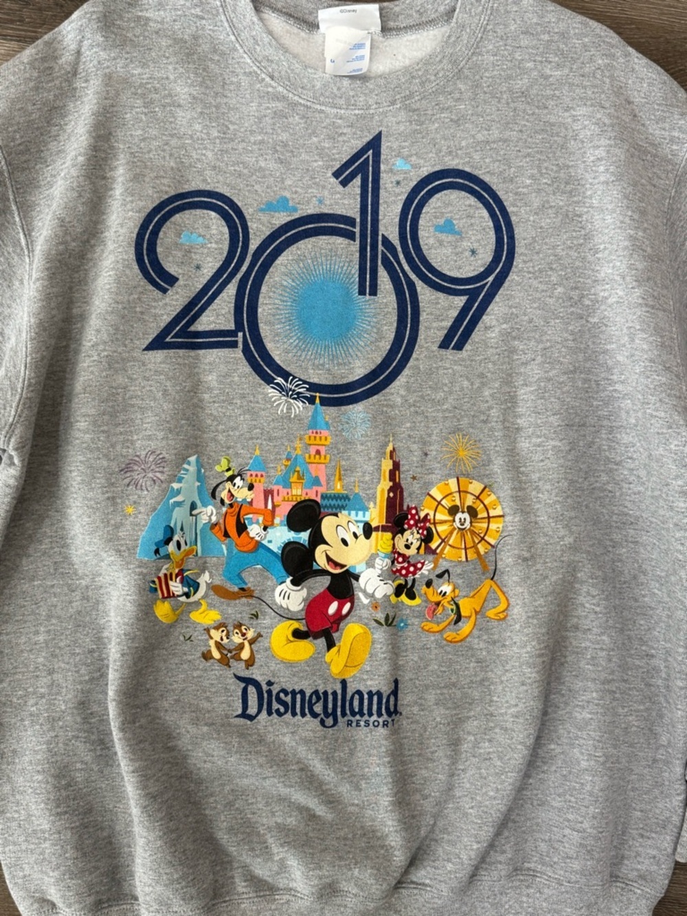 Disney Parks 2019 Gray Crew Neck Sweatshirt Unisex Size Large - Picture 7 of 7